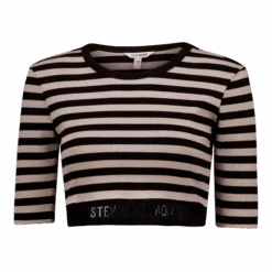 JADE STRIPE BLACK CHAMPAGNE CROPPED TOP
