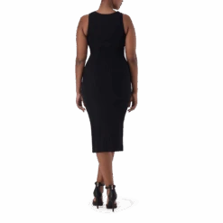 RIVER BLACK BODYCON DRESS -Steve Madden Store SMD197 RIVER BODYCON MIDI DRESS BLACK 13