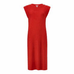 ELLE RED TUNIC MIDI DRESS WITH POPPERS