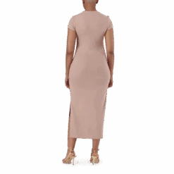 MYLIA TAUPE BODYCON MIDI DRESS -Steve Madden Store SMD334 MYLIA TAUPE 7