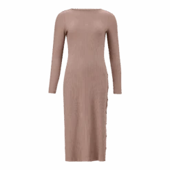RINA WARM TAUPE TUNIC MIDI DRESS
