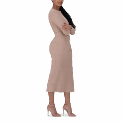 RINA WARM TAUPE TUNIC MIDI DRESS -Steve Madden Store SMD390 RINA WARMTAUPE 26