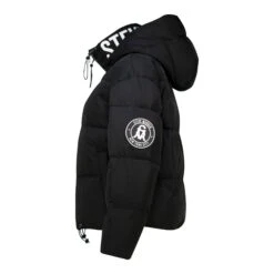 NASH BLACK CROPPED PUFFER WITH DETACHABLE HOOD -Steve Madden Store SMJ439 NASH CROPPED PUFFER DETACHABLE HOOD BLACK 03