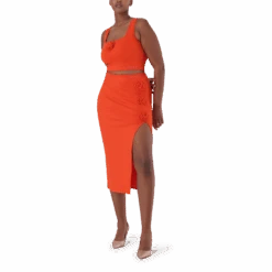 SADIE TANGERINE BODYCON SKIRT WITH ROSE -Steve Madden Store SMS304 SADIE BODYCON SKIRT WITH ROSE TANGERINE 5