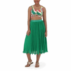 SIERRA EMERALD PLEATED MIDI SKIRT -Steve Madden Store SMS343 SIERRA EMERALD GREEN 18