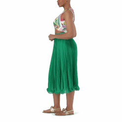 SIERRA EMERALD PLEATED MIDI SKIRT -Steve Madden Store SMS343 SIERRA EMERALD GREEN 21