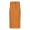 BONNIE DARK CARAMEL EMBOSSED LOGO SKIRT -Steve Madden Store SMS381 BONNIEEMBROSSEDLOGOSKIRT DARKCARAMEL 01