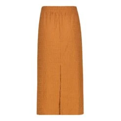 BONNIE DARK CARAMEL EMBOSSED LOGO SKIRT -Steve Madden Store SMS381 BONNIEEMBROSSEDLOGOSKIRT DARKCARAMEL 02