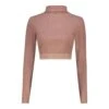 ELORA DARK TAUPE LONG SLEEVE FUNNEL NECK CROP TOP -Steve Madden Store SMS394 KARSYNBODYCONMIDISKIRT DARKTAUPE 01