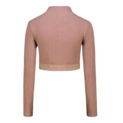 ELORA DARK TAUPE LONG SLEEVE FUNNEL NECK CROP TOP -Steve Madden Store SMS394 KARSYNBODYCONMIDISKIRT DARKTAUPE 02