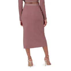 KARSYN DARK TAUPE BODYCON MIDI SKIRT -Steve Madden Store SMS395 KARSYN DARKTAUPE 14