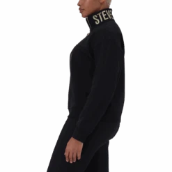 MAXINE BLACK COLLARED FLEECE SWEAT 1/4 ZIP -Steve Madden Store SMT228 MAXINE BLACK GOLD 6