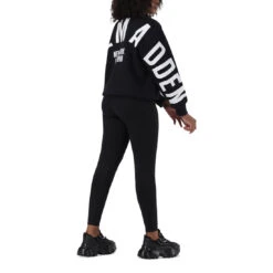 AMELIA BLACK OVERSIZED CREW NECK FLEECE SWEAT -Steve Madden Store SMT231 BLACK SMP252 BLACK 14