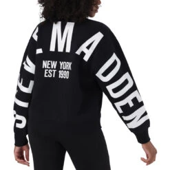 AMELIA BLACK OVERSIZED CREW NECK FLEECE SWEAT -Steve Madden Store SMT231 BLACK SMP252 BLACK 22