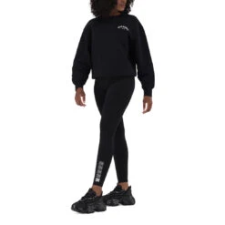 AMELIA BLACK OVERSIZED CREW NECK FLEECE SWEAT -Steve Madden Store SMT231 BLACK SMP252 BLACK 4