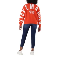 AMELIA TANGERINE OVERSIZED CREW NECK FLEECE SWEAT -Steve Madden Store SMT231 TANG SMD250 DWASH 7