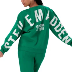 AMELIA EMERALD OVERSIZED CREW NECK FLEECE SWEAT -Steve Madden Store SMT231 AMELIA EMERALD GREEN 12