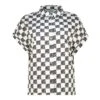 NAVAEH BLACK WHITE ALLOVER PRINTED SHIRT -Steve Madden Store SMT322 NAVAEHALL OVERPRINTEDSHIRT BLACKANDWHITE 01