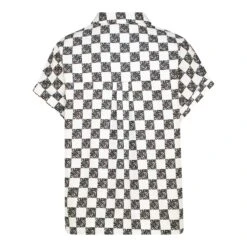 NAVAEH BLACK WHITE ALLOVER PRINTED SHIRT -Steve Madden Store SMT322 NAVAEHALL OVERPRINTEDSHIRT BLACKANDWHITE 02