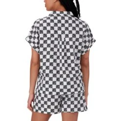 NAVAEH BLACK WHITE ALLOVER PRINTED SHIRT -Steve Madden Store SMT322 NAVAEH BLACK AND WHITE 11