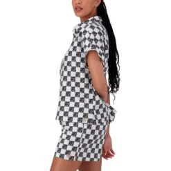 NAVAEH BLACK WHITE ALLOVER PRINTED SHIRT -Steve Madden Store SMT322 NAVAEH BLACK AND WHITE 7