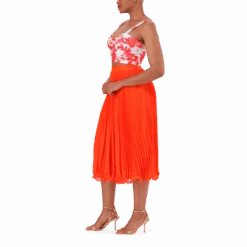 AYLA CROPPED TOP WITH TWIST -Steve Madden Store SMT346 AYLA CROPPED TOP WITH BUST TWIST TANGERINE FLORAL 6