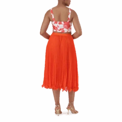 AYLA CROPPED TOP WITH TWIST -Steve Madden Store SMT346 AYLA CROPPED TOP WITH BUST TWIST TANGERINE FLORAL 8