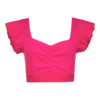 MAREN HOT PINK RUFFLE CROPPED TOP -Steve Madden Store SMT351 MAREN RUFFLE CROPPED TOP HOT PINK 01