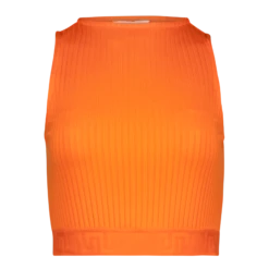 ALEXA ORANGE HIGH NECK CROPPED TOP