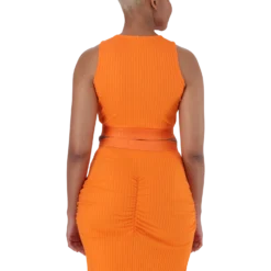 ALEXA ORANGE HIGH NECK CROPPED TOP -Steve Madden Store SMT353 ALEXA HIGH NECK CROPPED TOP ORANGE 10