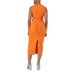 ALEXA ORANGE HIGH NECK CROPPED TOP -Steve Madden Store SMT353 ALEXA HIGH NECK CROPPED TOP ORANGE 7