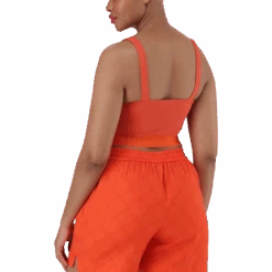 NADIA TANGERINE SQUARE NECK CROPPED TOP -Steve Madden Store SMT358 NADIA SQUARE NECK CROPPED TOP TANGERINE 11
