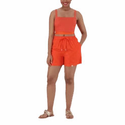 NADIA TANGERINE SQUARE NECK CROPPED TOP -Steve Madden Store SMT358 NADIA SQUARE NECK CROPPED TOP TANGERINE 2