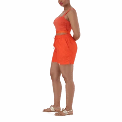 NADIA TANGERINE SQUARE NECK CROPPED TOP -Steve Madden Store SMT358 NADIA SQUARE NECK CROPPED TOP TANGERINE 4