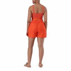 NADIA TANGERINE SQUARE NECK CROPPED TOP -Steve Madden Store SMT358 NADIA SQUARE NECK CROPPED TOP TANGERINE 7