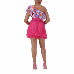 EMMY MULTI RUFFLE SLEEVE CROPPED TOP -Steve Madden Store SMT362 EMMY RUFFLE SLEEVE CROPPED TOP MULTI 10