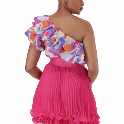 EMMY MULTI RUFFLE SLEEVE CROPPED TOP -Steve Madden Store SMT362 EMMY RUFFLE SLEEVE CROPPED TOP MULTI 18