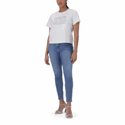 MALISSA WHITE METALLIC LOGO BOXY T-SHIRT -Steve Madden Store SMT379 MALISSAMETALLIC WHITE 4