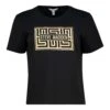 MALISSA BLACK METALLIC LOGO BOXY T-SHIRT -Steve Madden Store SMT379 METALLICLOGOBOXYT SHIRT BLACK 01