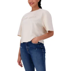 ALESSA CHALK CROPPED BOXY T-SHIRT -Steve Madden Store SMT393 ALESSA CHALK 3