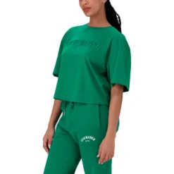 ALESSA EMERALD CROPPED BOXY T-SHIRT -Steve Madden Store SMT393 ALESSA EMERALD GREEN 7