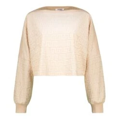 KENZIE STONE BOXY CROP TOP WITH EMBOSSED LOGO