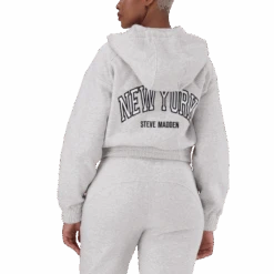 NOLA GREY MELANGE FLEECE HOODED SWEAT -Steve Madden Store SMT425 NOLA GREY 11