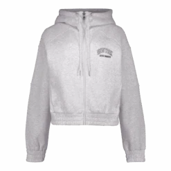 NOLA GREY MELANGE FLEECE HOODED SWEAT