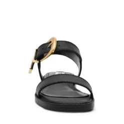 Steve Madden ISLANDER BLACK LEATHER -Steve Madden Store STEVEMADDEN SHOES ISLANDER BLACKLEATHER FRONT